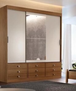 Guarda-Roupa Casal 3 Portas Texas Larg. 1.80m Imbuia/Off White Rufato