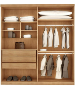 Guarda-roupa Império Nature 4 Portas 3 Gavetas Larg. 1.80m 100% MDF Rufato - Oferta - Imagem 2