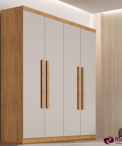 Guarda-roupa Império Nature/Off 4 Portas 3 Gavetas Larg. 1.80m 100% MDF Rufato - Oferta