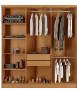 Alternative view of Guarda-Roupa Casal Cairo Ripado 6 Portas MDF Larg. 1.80m Nature Rufato
