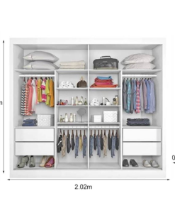 Alternative view of Guarda-Roupa Casal Verona Plus MDF 1 Porta com Espelho Branco Larg. 2.02m Madmarcs