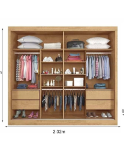 Alternative view of Guarda-Roupa Casal Verona Plus MDF 1 Porta com Espelho Amêndoa/Off White Larg. 2.02m Sallêto