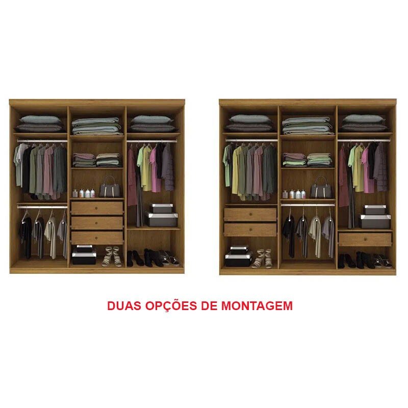 Guarda-Roupa Casal 6 Portas Olimpo Larg. 2.19m Cinamomo/Off White Tcil - Imagem 2