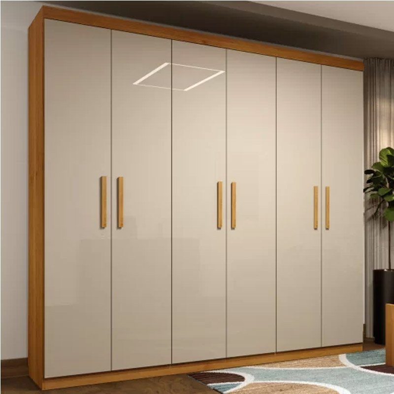 Guarda-Roupa Casal 6 Portas Olimpo Larg. 2.19m Cinamomo/Off White Tcil