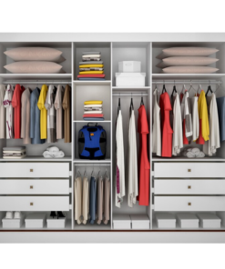 Alternative view of Roupeiro Casal Diamond Plus Neve 3 Portas 6 Gavetas C/ 1 Espelho 100% MDF Larg. 2.41m - Novo Horizonte