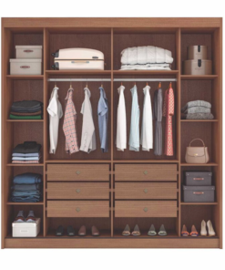 Guarda-roupa Versatto Cumaru/Fendi C/Espelho 2 Portas 6 Gavetas 100% MDF Larg. 2.08m Flex - Novo Horizonte - Imagem 2