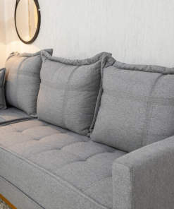 Sofá 3 Lug. Milão C/Chaise Lado Direito Linho Cinza 1008 Larg. 2.30m - Molas Ensacadas - Imagem 3