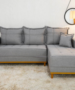 Alternative view of Sofá 3 Lug. Com Chaise Lado Esquerdo Milão Larg. 2.30m Linho Cinza 1008 - Molas Ensacadas