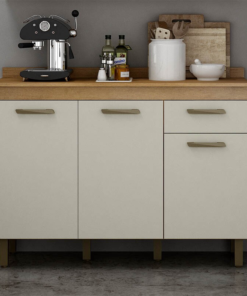 Balcão Cozinha São Luiz 3 Portas Larg. 1.20m Cinamomo/Off Valdemoveis