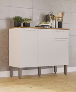 Balcão Cozinha Madri Larg. 1.05m Branco Sallêto