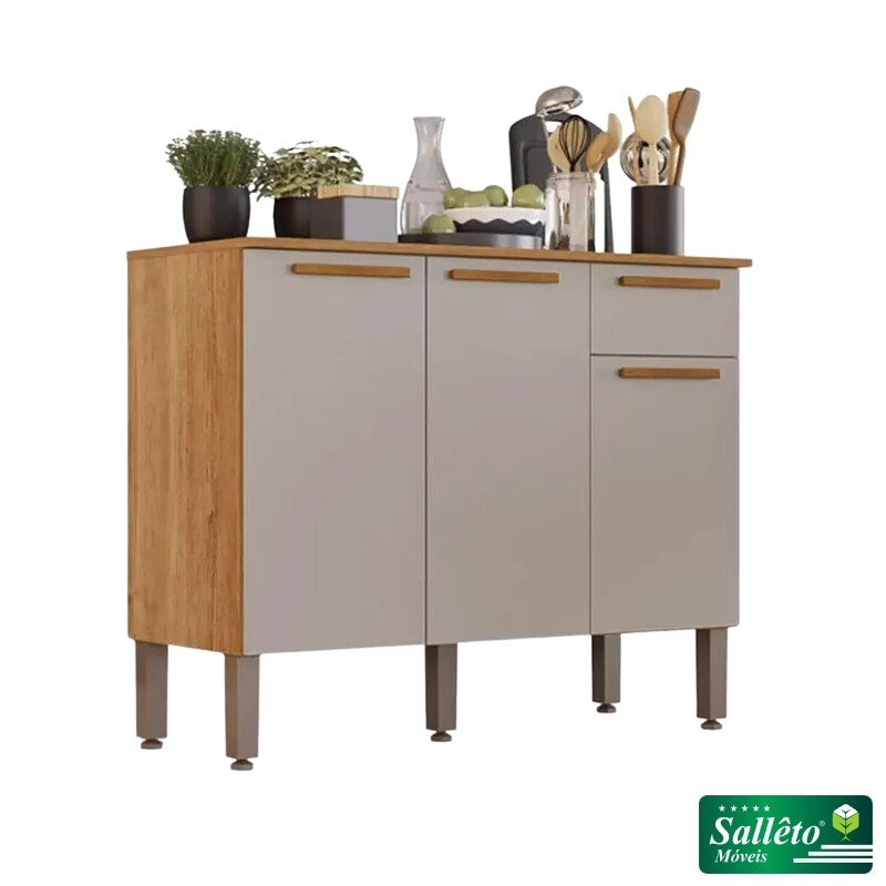 Balcão Cozinha Madri Cinamomo/Off Larg. 1.05m - Sallêto