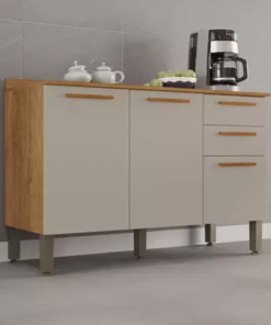 Balcão para Cozinha New Valência larg. 1.20m Cinamomo/Off White - Sallêto