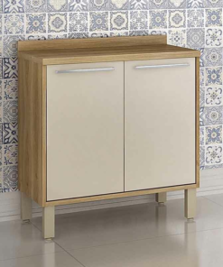 Balcão Cozinha Paris Carvalho/Off 2 Portas Larg. 0.80m Sallêto