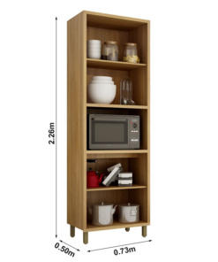 Paneleiro Cozinha Torino C/Nicho Larg. 0.73m Cinamomo/Off - Valdemoveis - Imagem 2