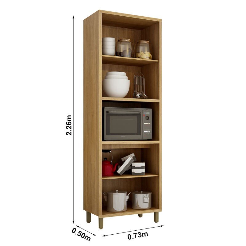 Paneleiro Cozinha Torino C/Nicho Larg. 0.73m Cinamomo/Off - Valdemoveis - Imagem 2