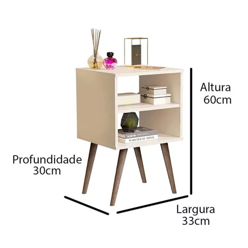 Mesa de Cabeceira 1515 Off White JB Bechara - Imagem 2