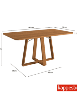 Alternative view of Mesa de Jantar BA68 Tampo MDF Madeirado 160X80 - Kappesberg