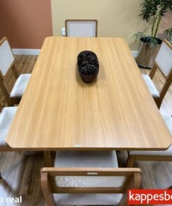 Mesa de Jantar BA68 Tampo MDF Madeirado 160X80 + 6 Cad. Gardeni Cinamomo - Kappesberg - Imagem 2