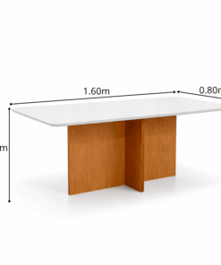 Alternative view of Mesa de Jantar Moscou 160x80 Vidro Off/Base Cinamomo - Minas Plac