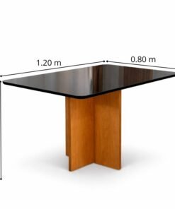 Alternative view of Mesa de Jantar Moscou 120x80 Vidro Preto/Base Cinamomo - Minas Plac