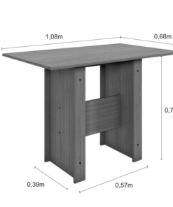 Mesa de Jantar Milano 108×68 Amêndoa Tampo Off 4 Cadeiras Assento Savana em Courvin - Poliman - Imagem 2