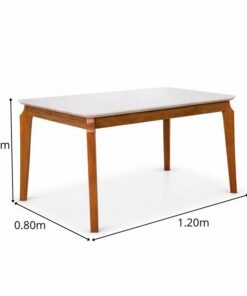 Alternative view of Mesa de Jantar Alegra Tampo Vidro Off 120×80 Madeira Maciça - JCM
