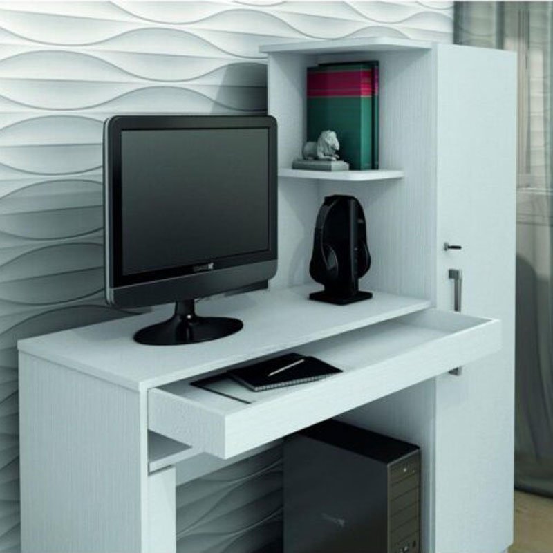 Escrivaninha Office Branco Fosco Valdemóveis - Imagem 2