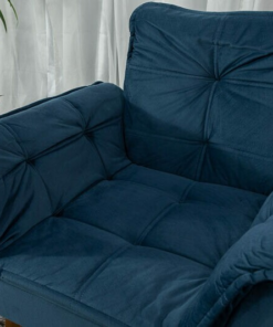 Alternative view of Poltrona Pérola Veludo Azul