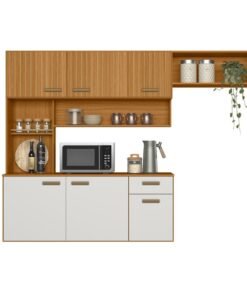 Kit Cozinha Suspensa Manu C/Detalhe Ripado Freijó/Off Larg. 1.80m - Poliman - Imagem 3