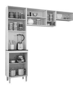 Alternative view of Cozinha Compacta Isadora Branco 8 Portas Larg. 2.02m Poquema - Oferta