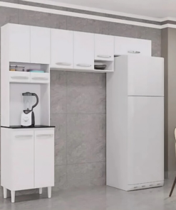 Cozinha Compacta Isadora Branco 8 Portas Larg. 2.02m Poquema - Oferta