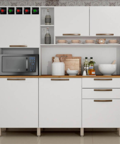 Armário de Cozinha 6 Portas 2 Gavetas Topázio Branco Salleto