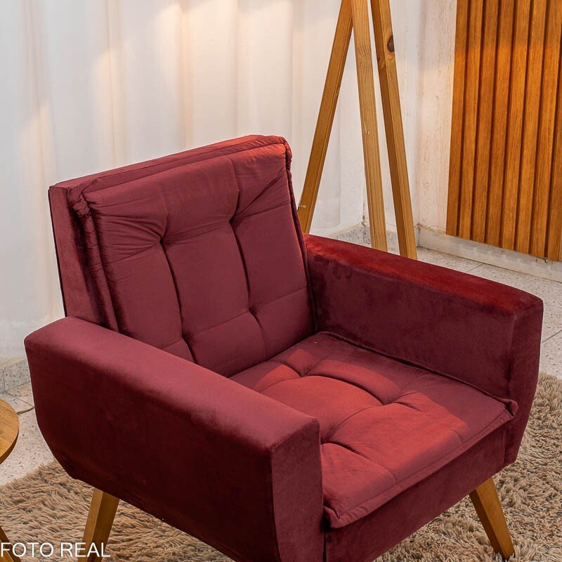 Poltrona Camila Veludo Bordô - Oferta - Imagem 3