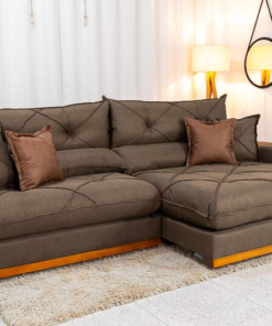 Sofá Retrátil Reclinável Gran Bello 2.90m Linho Marrom - Molas Ensacadas