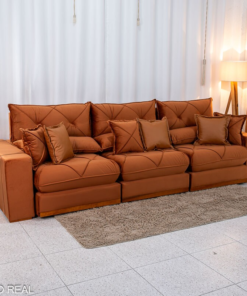Sofá Retrátil Reclinável Gran Bello 3.20m Veludo Terracota 24 - Molas Ensacadas - Imagem 3
