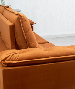 Sofá Retrátil Reclinável Madri 2.30m Veludo Terracota 24 - D28 Soft