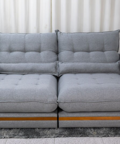 Sofá Retrátil Reclinável Ibis 2.50m Linho Cinza 1008 - D33 e Molas Ensacadas