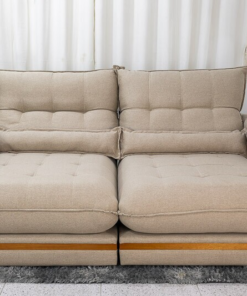 Sofá Retrátil Reclinável Ibis 2.30m Linho Bege 1006 - D33 e Molas Ensacadas