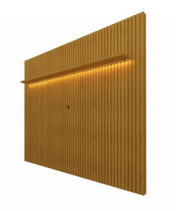 Alternative view of Painel Nobre Larg. 2.30m Naturale Ripado 100% MDF C/ Led para TV até 85" - Gelius