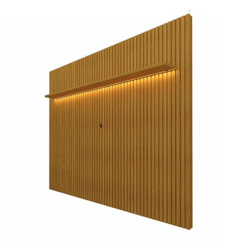Painel Nobre Larg. 2.30m Naturale Ripado 100% MDF C/ Led para TV até 85" - Gelius - Imagem 2