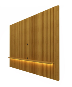 Painel Nobre Larg. 2.30m Naturale Ripado 100% MDF C/ Led para TV até 85" - Gelius - Imagem 3