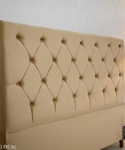 Cabeceira Queen Vitória Veludo Bege Larg. 1.60m - Imagem 2