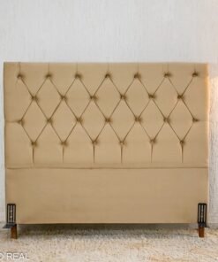 Cabeceira Queen Vitória Veludo Bege Larg. 1.60m - Imagem 3