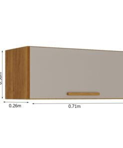 Aéreo Geladeira Cozinha New Valência Cinamomo/Off Larg. 71cm - Sallêto - Imagem 3