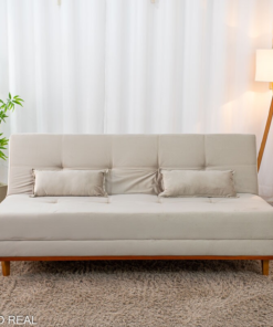 Sofá Cama Madrid Veludo Bege 2269 Larg. 1.80m - Molas Bonnel - Imagem 3