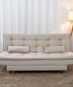 Sofá Cama Premium Veludo Bege 2269 Larg. 1.80m - Imagem 3