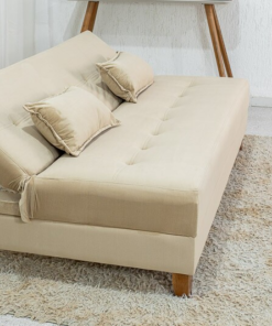 Sofá 4 lugares e Sofá Cama Casal Arpoador Veludo Bege 3040/04 - Imagem 3