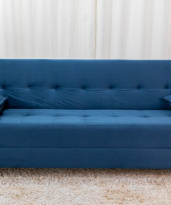Sofá 4 lugares e Sofá Cama Casal Arpoador Veludo Azul 3040/07 - Imagem 3