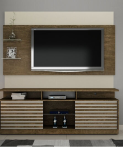 Rack Roma e Painel Turim para TV até 65 Polegadas Ypê/Off White Valdemóveis
