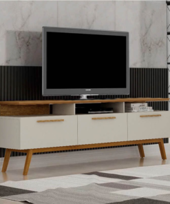 Rack Bancada São Paulo Larg.2.00m Off/Cinamomo para TV até 70" - Valdemoveis
